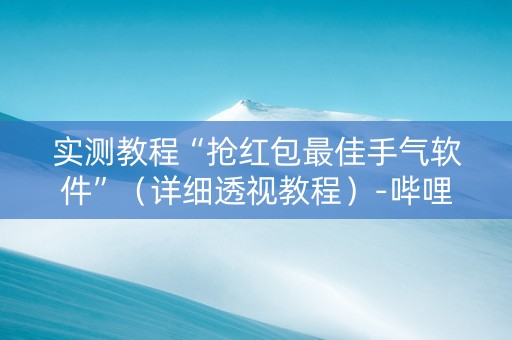 实测教程“抢红包最佳手气软件”（详细透视教程）-哔哩哔哩