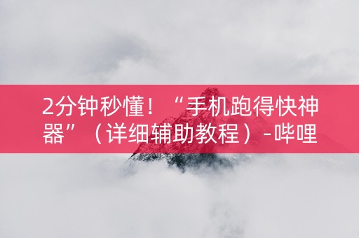 2分钟秒懂！“手机跑得快神器”（详细辅助教程）-哔哩哔哩