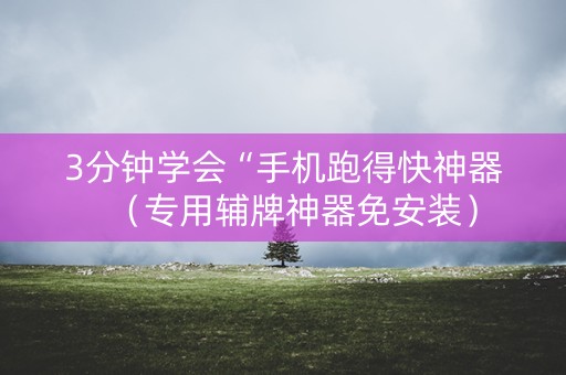 3分钟学会“手机跑得快神器（专用辅牌神器免安装）