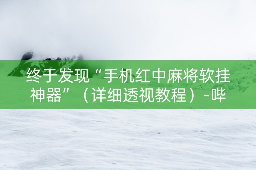 终于发现“手机红中麻将软挂神器”（详细透视教程）-哔哩哔哩