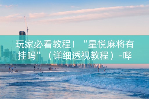 玩家必看教程！“星悦麻将有挂吗”（详细透视教程）-哔哩哔哩