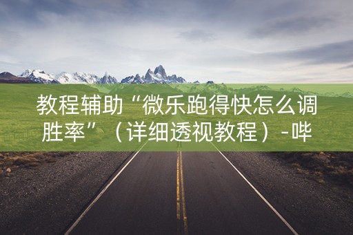 教程辅助“微乐跑得快怎么调胜率”（详细透视教程）-哔哩哔哩