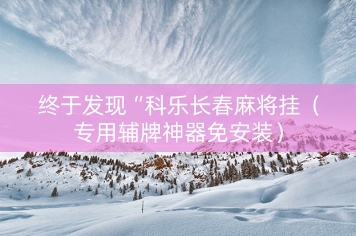 终于发现“科乐长春麻将挂（专用辅牌神器免安装）