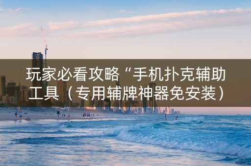 玩家必看攻略“手机扑克辅助工具（专用辅牌神器免安装）