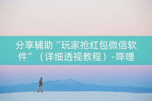 分享辅助“玩家抢红包微信软件”（详细透视教程）-哔哩哔哩