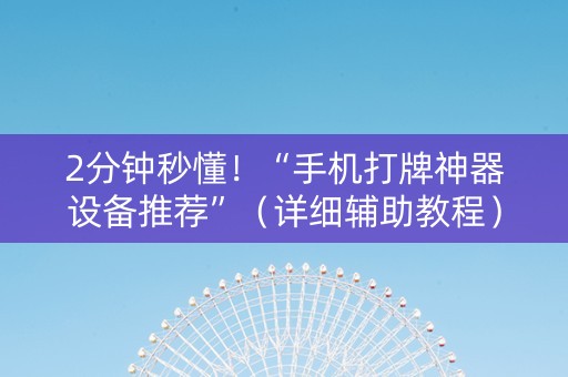 2分钟秒懂！“手机打牌神器设备推荐”（详细辅助教程）-哔哩哔哩