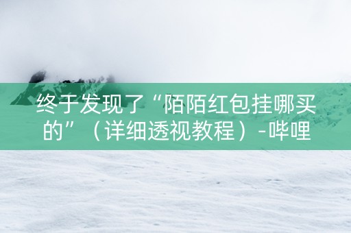 终于发现了“陌陌红包挂哪买的”（详细透视教程）-哔哩哔哩