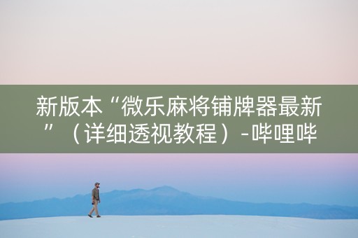 新版本“微乐麻将铺牌器最新”（详细透视教程）-哔哩哔哩