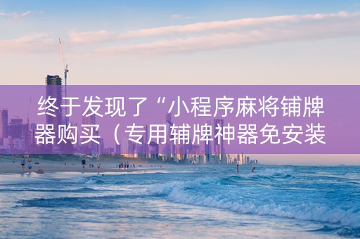 终于发现了“小程序麻将铺牌器购买（专用辅牌神器免安装）