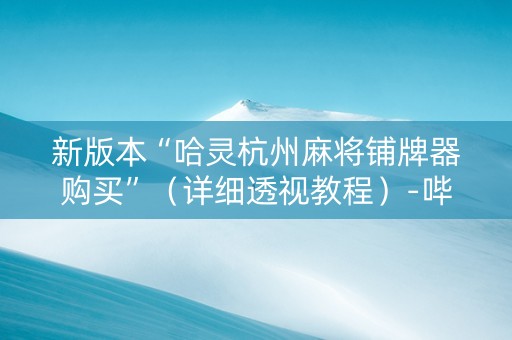 新版本“哈灵杭州麻将铺牌器购买”（详细透视教程）-哔哩哔哩