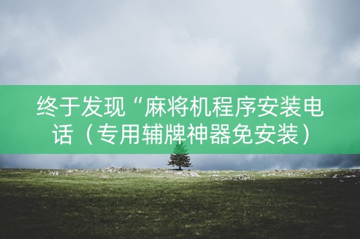 终于发现“麻将机程序安装电话（专用辅牌神器免安装）