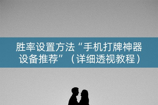 胜率设置方法“手机打牌神器设备推荐”（详细透视教程）-哔哩哔哩