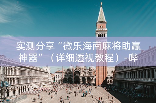 实测分享“微乐海南麻将助赢神器”（详细透视教程）-哔哩哔哩