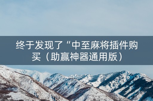 终于发现了“中至麻将插件购买（助赢神器通用版）
