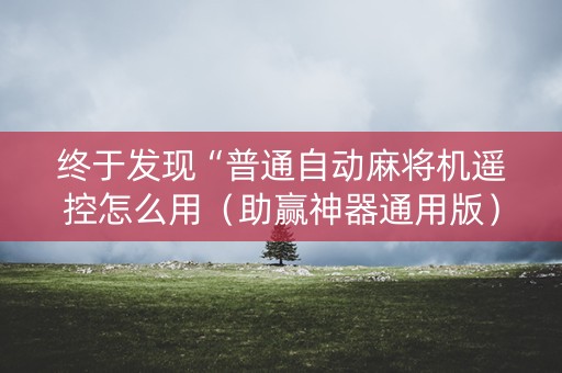 终于发现“普通自动麻将机遥控怎么用（助赢神器通用版）