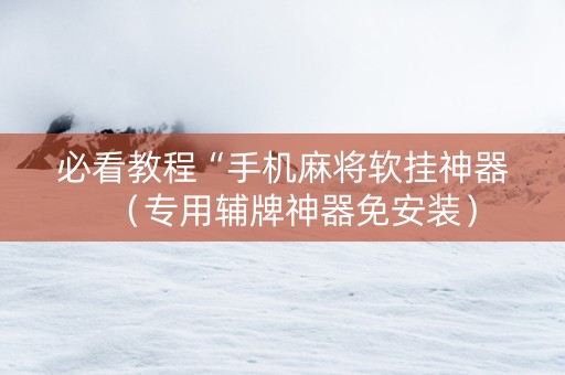 必看教程“手机麻将软挂神器（专用辅牌神器免安装）
