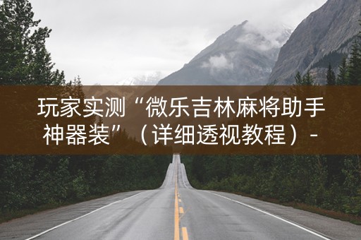 玩家实测“微乐吉林麻将助手神器装”（详细透视教程）-哔哩哔哩