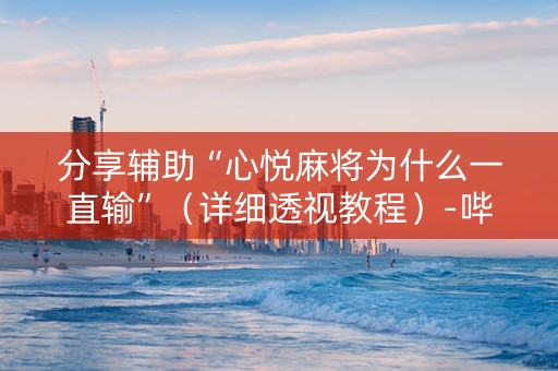分享辅助“心悦麻将为什么一直输”（详细透视教程）-哔哩哔哩