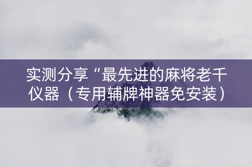 实测分享“最先进的麻将老千仪器（专用辅牌神器免安装）