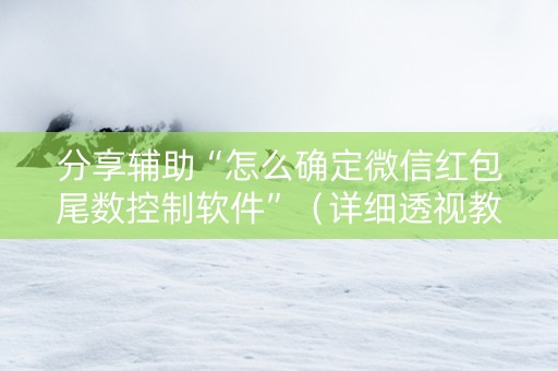 分享辅助“怎么确定微信红包尾数控制软件”（详细透视教程）-哔哩哔哩