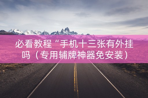 必看教程“手机十三张有外挂吗（专用辅牌神器免安装）