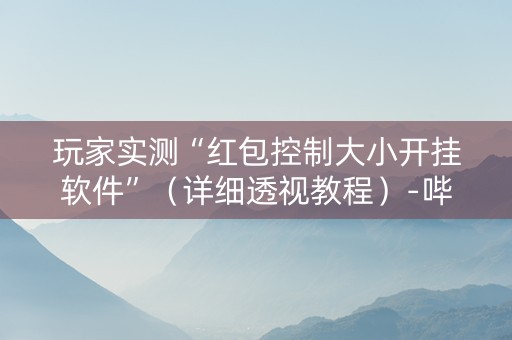 玩家实测“红包控制大小开挂软件”（详细透视教程）-哔哩哔哩