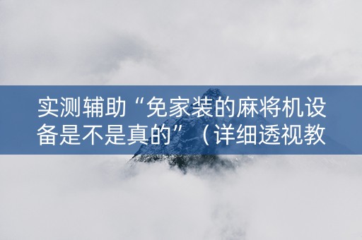 实测辅助“免家装的麻将机设备是不是真的”（详细透视教程）-哔哩哔哩