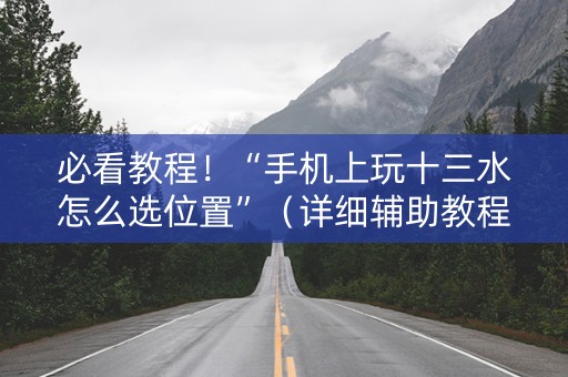 必看教程！“手机上玩十三水怎么选位置”（详细辅助教程）-哔哩哔哩
