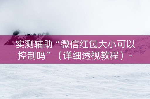 实测辅助“微信红包大小可以控制吗”（详细透视教程）-哔哩哔哩