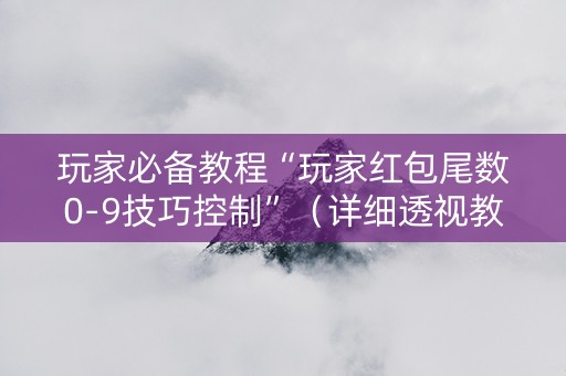 玩家必备教程“玩家红包尾数0-9技巧控制”（详细透视教程）-哔哩哔哩