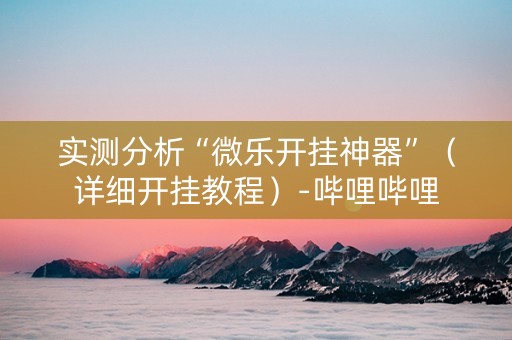 实测分析“微乐开挂神器”（详细开挂教程）-哔哩哔哩