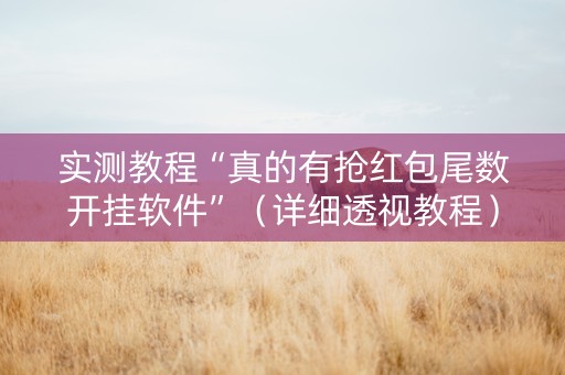 实测教程“真的有抢红包尾数开挂软件”（详细透视教程）-哔哩哔哩