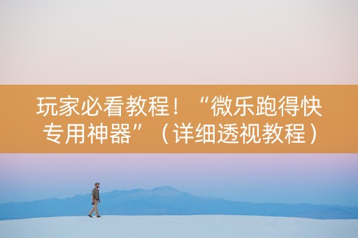 玩家必看教程！“微乐跑得快专用神器”（详细透视教程）-哔哩哔哩