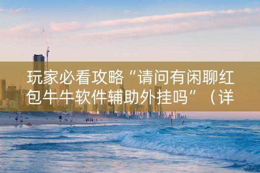 玩家必看攻略“请问有闲聊红包牛牛软件辅助外挂吗”（详细透视教程）-哔哩哔哩