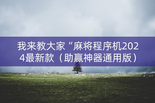 我来教大家“麻将程序机2024最新款（助赢神器通用版）