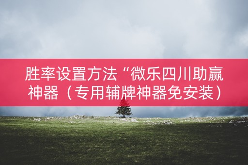 胜率设置方法“微乐四川助赢神器（专用辅牌神器免安装）