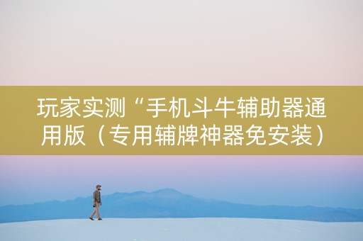 玩家实测“手机斗牛辅助器通用版（专用辅牌神器免安装）