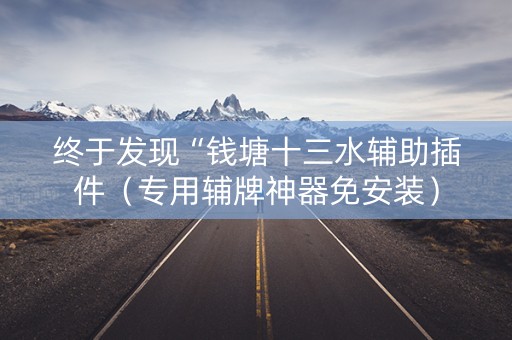 终于发现“钱塘十三水辅助插件（专用辅牌神器免安装）