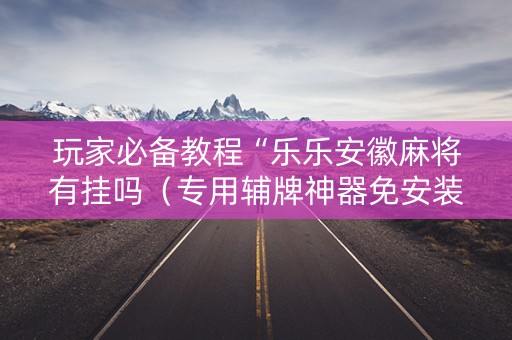 玩家必备教程“乐乐安徽麻将有挂吗（专用辅牌神器免安装）