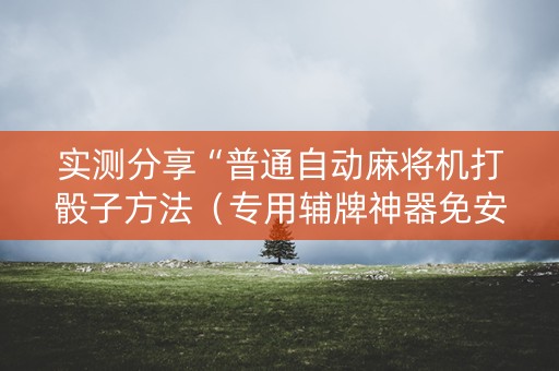 实测分享“普通自动麻将机打骰子方法（专用辅牌神器免安装）