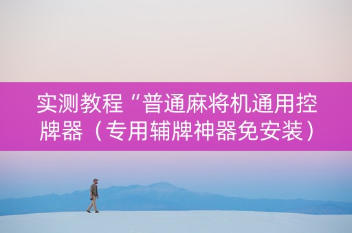 实测教程“普通麻将机通用控牌器（专用辅牌神器免安装）