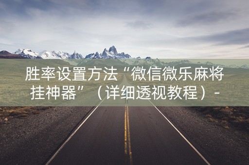 胜率设置方法“微信微乐麻将挂神器”（详细透视教程）-哔哩哔哩