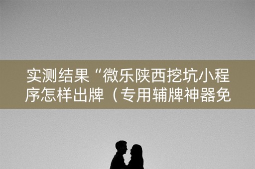 实测结果“微乐陕西挖坑小程序怎样出牌（专用辅牌神器免安装）
