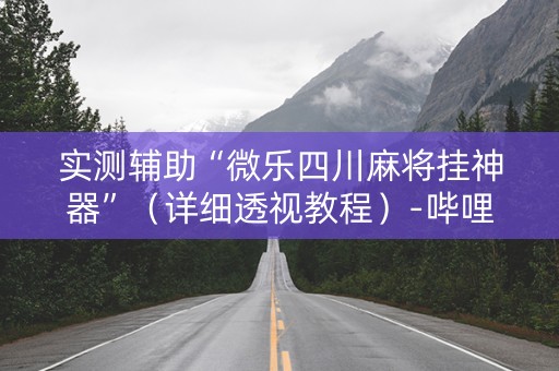 实测辅助“微乐四川麻将挂神器”（详细透视教程）-哔哩哔哩