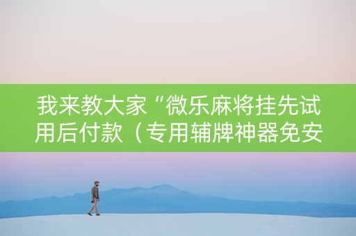 我来教大家“微乐麻将挂先试用后付款（专用辅牌神器免安装）