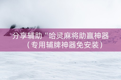 分享辅助“哈灵麻将助赢神器（专用辅牌神器免安装）