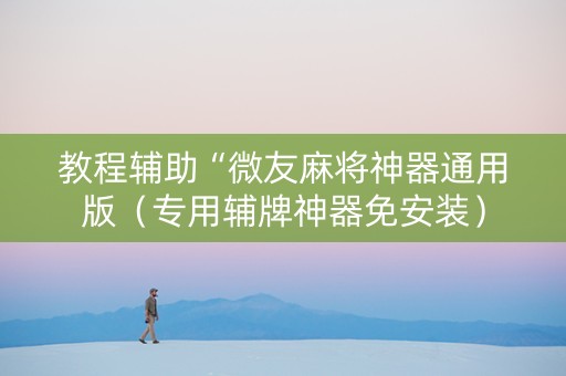 教程辅助“微友麻将神器通用版（专用辅牌神器免安装）