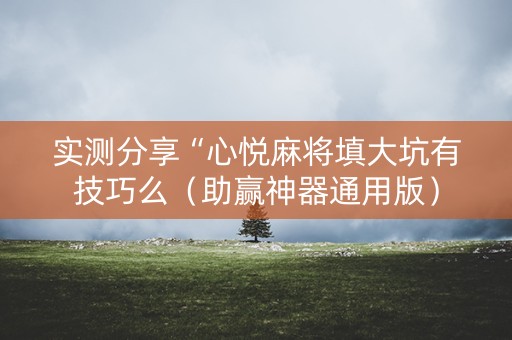 实测分享“心悦麻将填大坑有技巧么（助赢神器通用版）