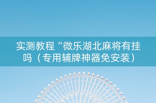 实测教程“微乐湖北麻将有挂吗（专用辅牌神器免安装）