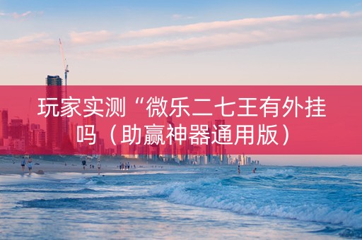 玩家实测“微乐二七王有外挂吗（助赢神器通用版）